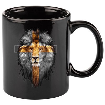 Jesus Lion Of Judah Jesus Cross Faith Christian 11oz C Handle Ceramic Mug