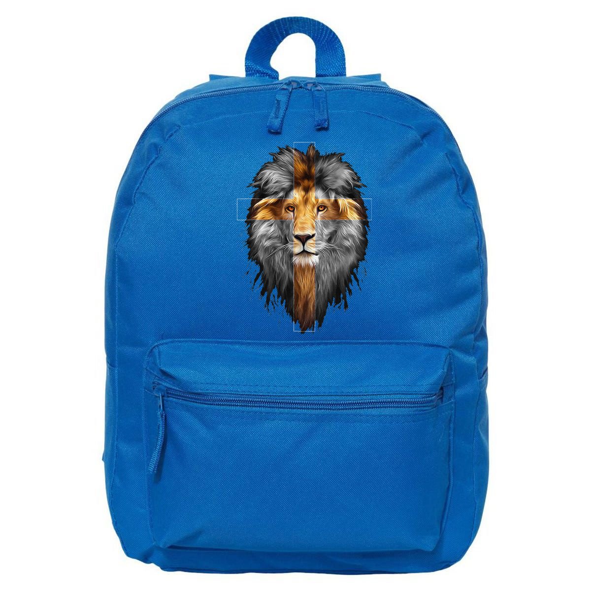 Jesus Lion Of Judah Jesus Cross Faith Christian 16 in Basic Backpack