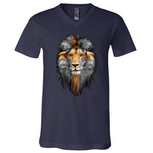 Jesus Lion Of Judah V-Neck T-Shirt