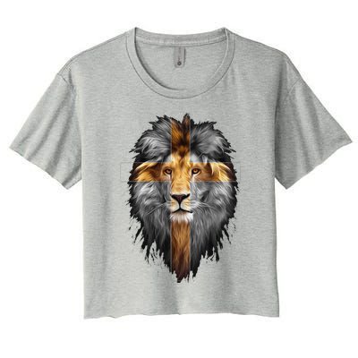 Jesus Lion Of Judah Women's Crop Top Tee