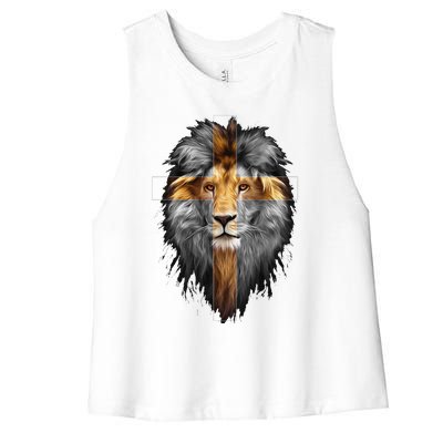 Jesus Lion Of Judah Women's Racerback Cropped Tank