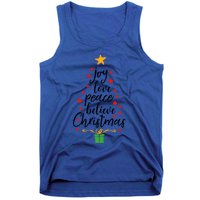 Joy Love Peace Believe Christmas Tree Star Gift Simple Funny Gift Tank Top