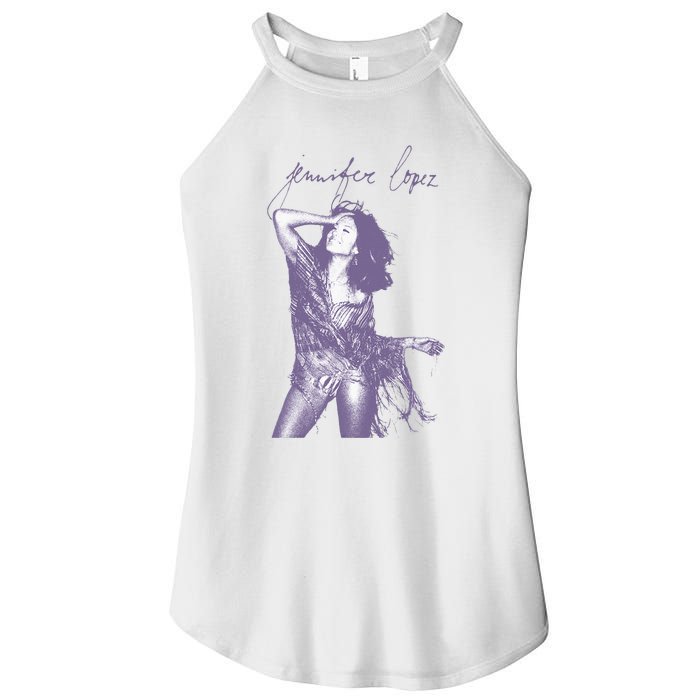 Jennifer Lopez Purple Portrait Women’s Perfect Tri Rocker Tank