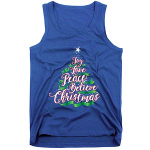 Joy Love Peace Believe Christmas Yuletide Lover Gift Cool Gift Tank Top