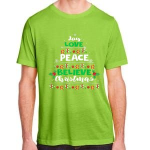 Joy Love Peace Believe Christmas Tree Pajama Xmas Holiday Cool Gift Adult ChromaSoft Performance T-Shirt