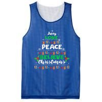 Joy Love Peace Believe Christmas Tree Pajama Xmas Holiday Cool Gift Mesh Reversible Basketball Jersey Tank