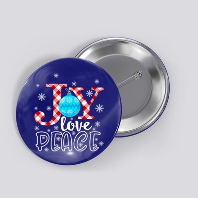 Joy Love Peace Christmas Snowflakes Ball Cool Gift Button