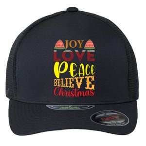 Joy Love Peace Believe Christian Ugly Christmas Sweater Meaningful Gift Flexfit Unipanel Trucker Cap