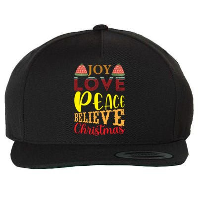 Joy Love Peace Believe Christian Ugly Christmas Sweater Meaningful Gift Wool Snapback Cap