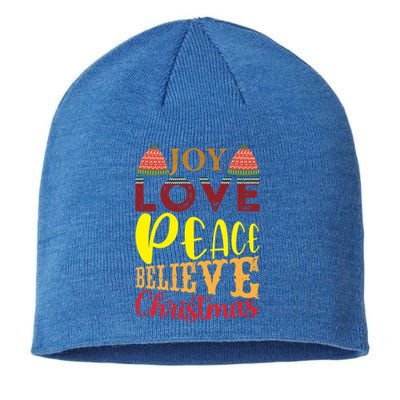 Joy Love Peace Believe Christian Ugly Christmas Sweater Meaningful Gift Sustainable Beanie