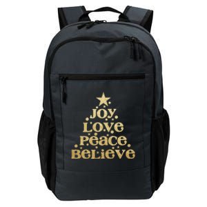 Joy Love Peace Believe Christmas Tree Daily Commute Backpack