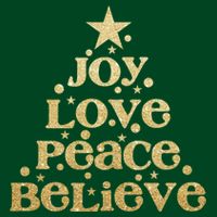 Joy Love Peace Believe Christmas Tree Cooling Performance Crew T-Shirt