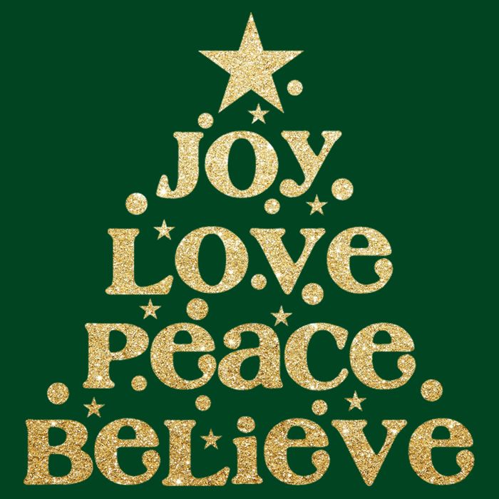 Joy Love Peace Believe Christmas Tree Cooling Performance Crew T-Shirt