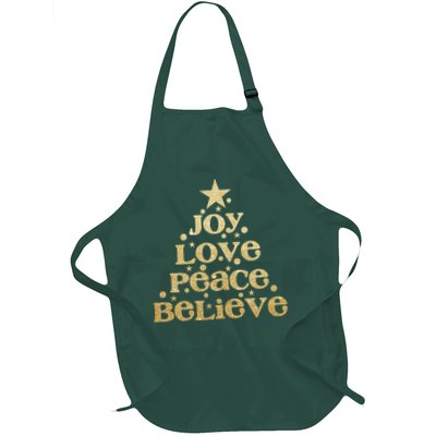 Joy Love Peace Believe Christmas Tree Apron