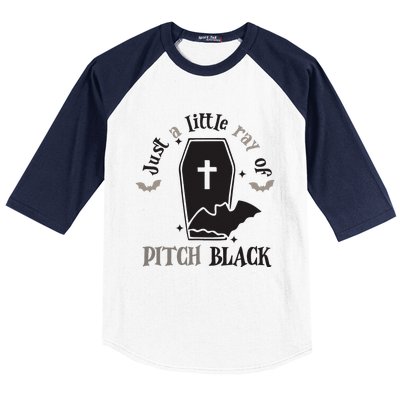 Just Little Ray Of Pitch Black Grave Witchy Halloween Baseball Sleeve Shirt