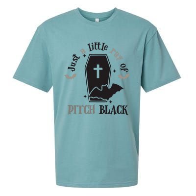 Just Little Ray Of Pitch Black Grave Witchy Halloween Sueded Cloud Jersey T-Shirt