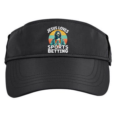 Jesus Loves Sports Betting Parlay Funny Gambling Dfs Over Adult Drive Performance Visor