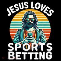 Jesus Loves Sports Betting Parlay Funny Gambling Dfs Over 16 in Basic Backpack