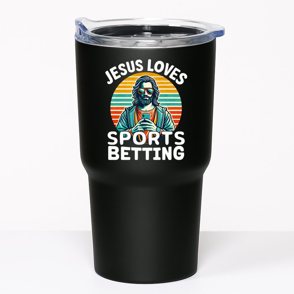 Jesus Loves Sports Betting Parlay Funny Gambling Dfs Over Tumbler