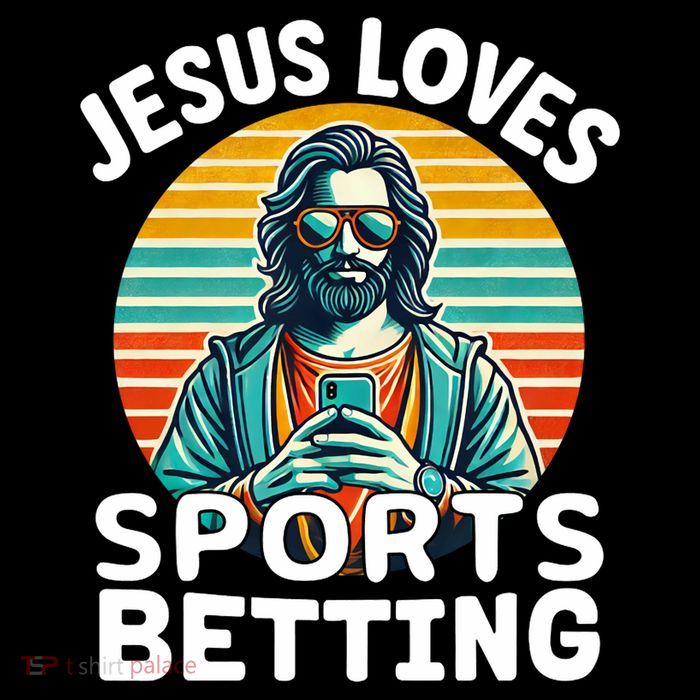 Jesus Loves Sports Betting Parlay Funny Gambling Dfs Over Kids T-Shirt
