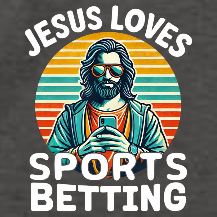 Jesus Loves Sports Betting Parlay Funny Gambling Dfs Over Vector Backpack