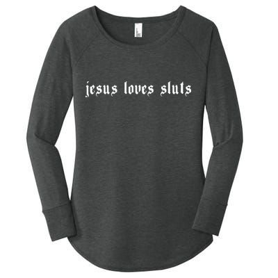 Jesus Loves Sluts Aesthetic Grunge Feminist Feminism Women's Perfect Tri Tunic Long Sleeve Shirt