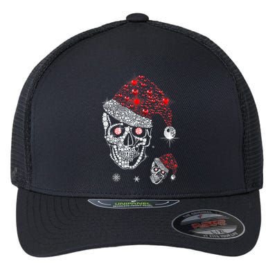 Just Love Skulls Xmas Skull Christmas Wear Santa Hat Flexfit Unipanel Trucker Cap