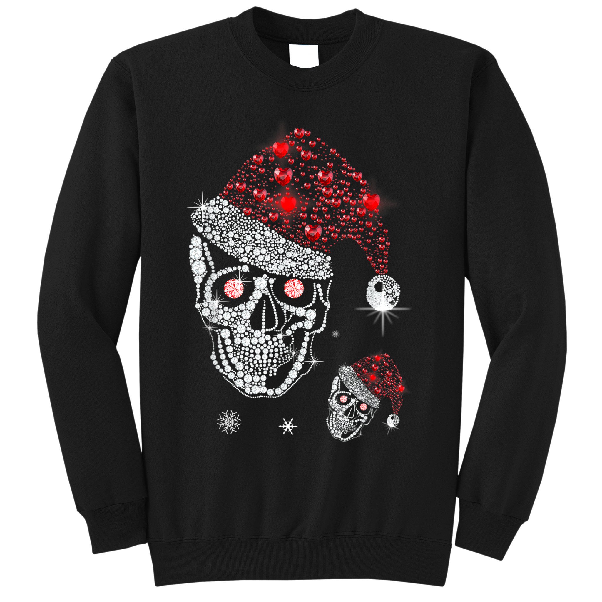 Just Love Skulls Xmas Skull Christmas Wear Santa Hat Sweatshirt