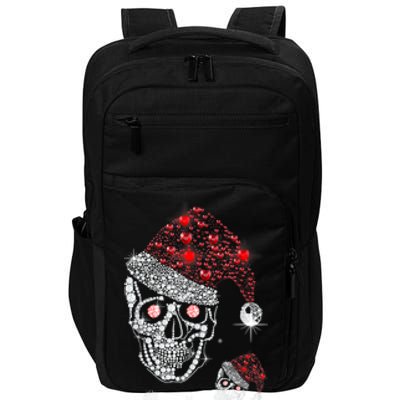 Just Love Skulls Xmas Skull Christmas Wear Santa Hat Impact Tech Backpack