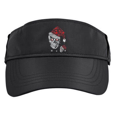 Just Love Skulls Xmas Skull Christmas Wear Santa Hat Adult Drive Performance Visor