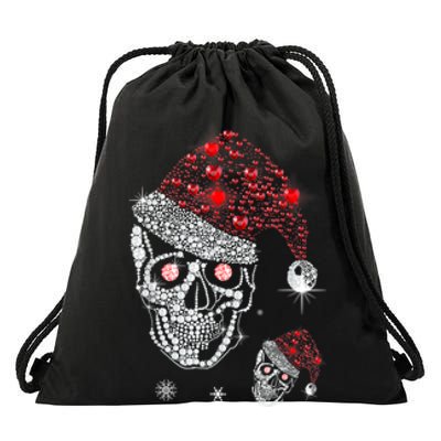 Just Love Skulls Xmas Skull Christmas Wear Santa Hat Drawstring Bag