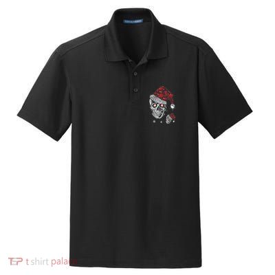 Just Love Skulls Xmas Skull Christmas Wear Santa Hat Dry Zone Grid Polo