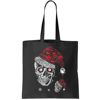 Just Love Skulls Xmas Skull Christmas Wear Santa Hat Tote Bag