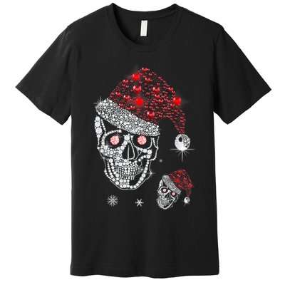 Just Love Skulls Xmas Skull Christmas Wear Santa Hat Premium T-Shirt