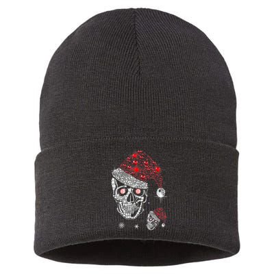 Just Love Skulls Xmas Skull Christmas Wear Santa Hat Sustainable Knit Beanie