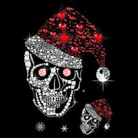 Just Love Skulls Xmas Skull Christmas Wear Santa Hat Womens Tank Top