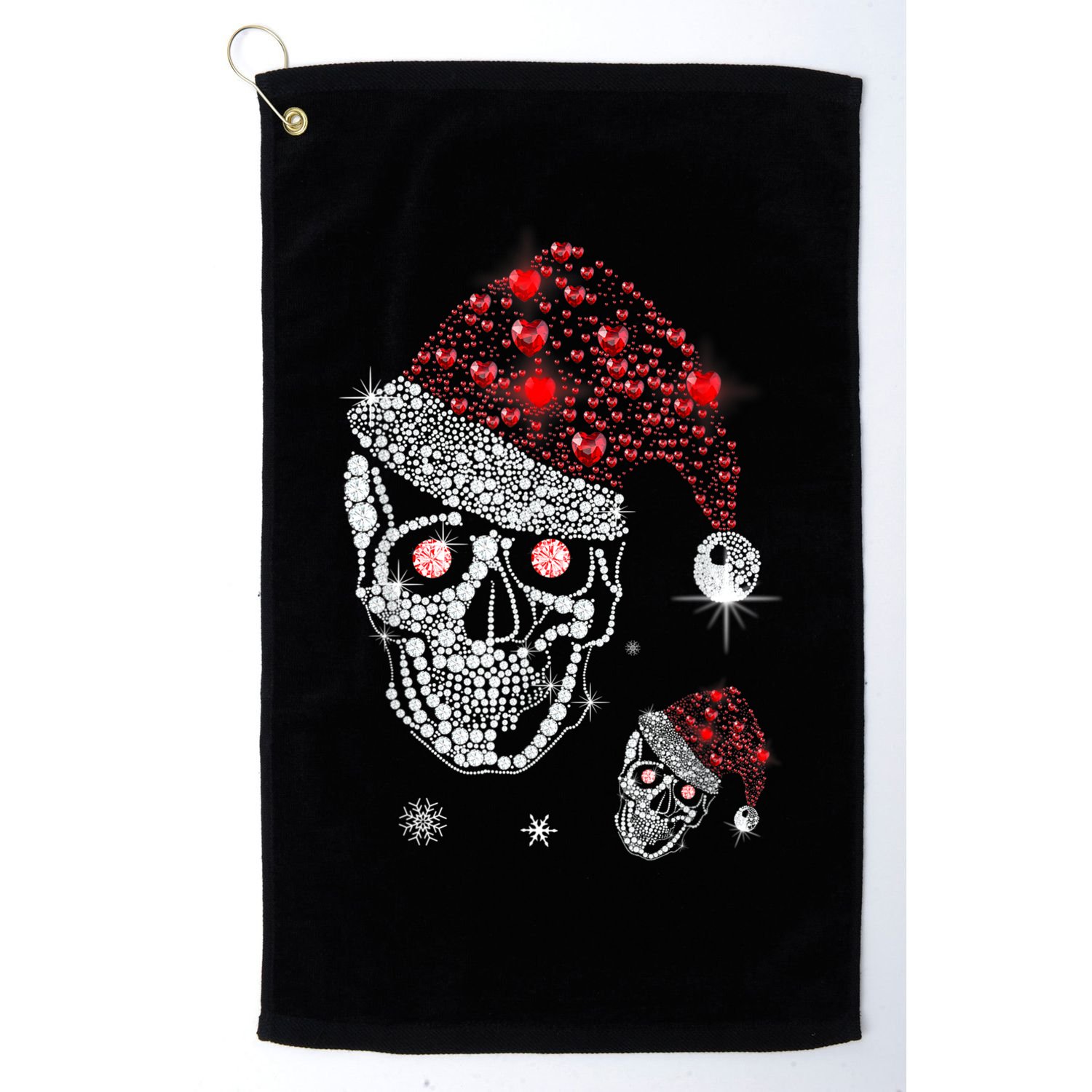 Just Love Skulls Xmas Skull Christmas Wear Santa Hat Golf Towel