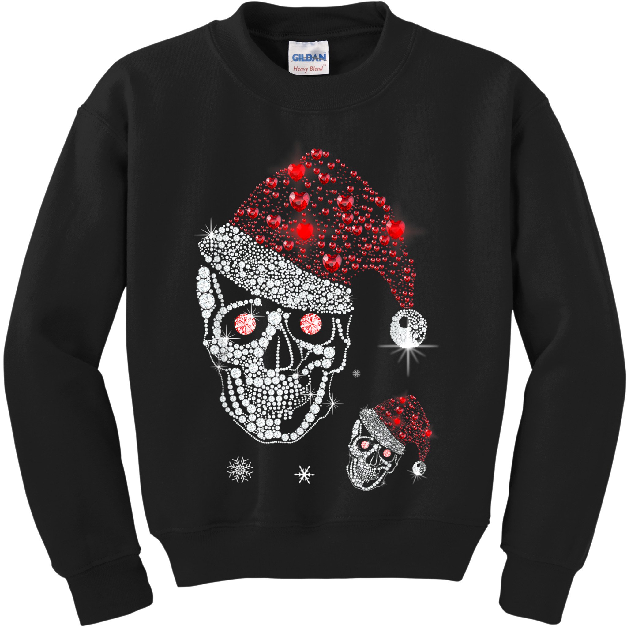 Just Love Skulls Xmas Skull Christmas Wear Santa Hat Kids Sweatshirt