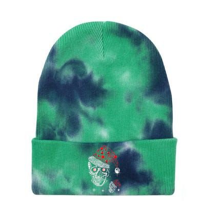 Just Love Skulls Xmas Skull Christmas Wear Santa Hat Tie Dye 12in Knit Beanie