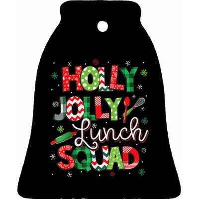 Jolly Lunch Squad Funny Lunch Lady Christmas Lunch Lady Ceramic Bell Ornament