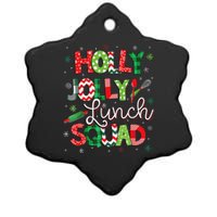 Jolly Lunch Squad Funny Lunch Lady Christmas Lunch Lady Ceramic Star Ornament