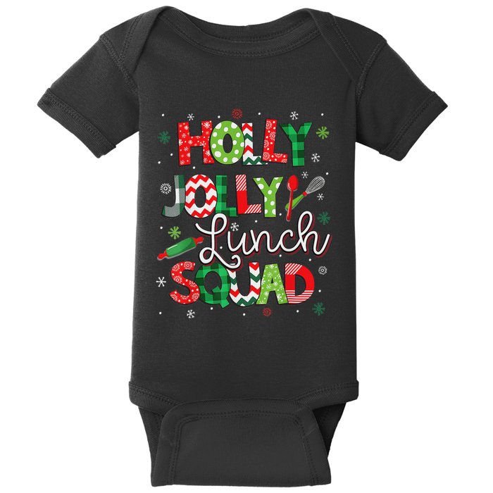 Jolly Lunch Squad Funny Lunch Lady Christmas Lunch Lady Baby Bodysuit