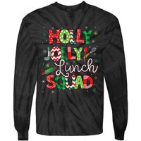 Jolly Lunch Squad Funny Lunch Lady Christmas Lunch Lady Tie-Dye Long Sleeve Shirt