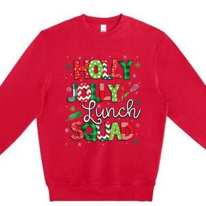 Jolly Lunch Squad Funny Lunch Lady Christmas Lunch Lady Premium Crewneck Sweatshirt