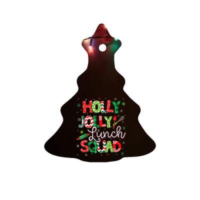 Jolly Lunch Squad Funny Lunch Lady Christmas Lunch Lady Ceramic Tree Ornament