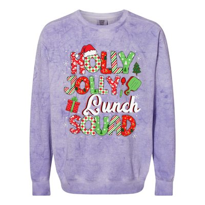 Jolly Lunch Squad Funny Lunch Lady Christmas Lunch Lady Colorblast Crewneck Sweatshirt