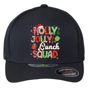 Jolly Lunch Squad Funny Lunch Lady Christmas Lunch Lady Flexfit Unipanel Trucker Cap