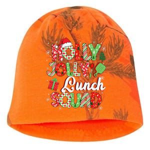 Jolly Lunch Squad Funny Lunch Lady Christmas Lunch Lady Kati - Camo Knit Beanie