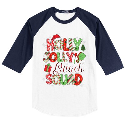 Jolly Lunch Squad Funny Lunch Lady Christmas Lunch Lady Baseball Sleeve Shirt