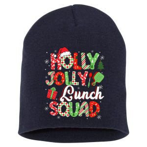 Jolly Lunch Squad Funny Lunch Lady Christmas Lunch Lady Short Acrylic Beanie